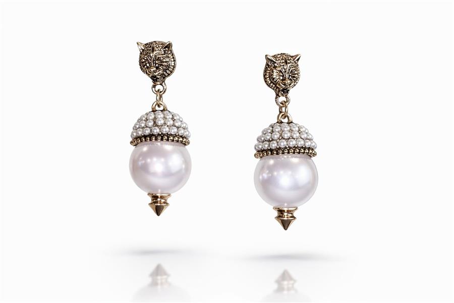 Faylinn İncili Gold Küpe